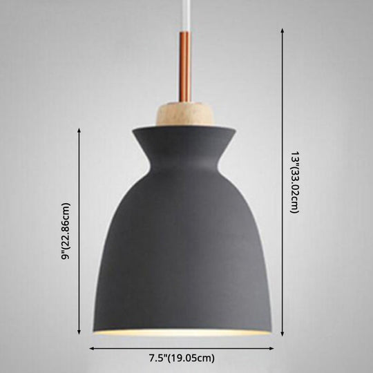 Nordic Style Wooden Pendant Lamp with Metal Frame - Perfect for Restaurants and Modern Homes