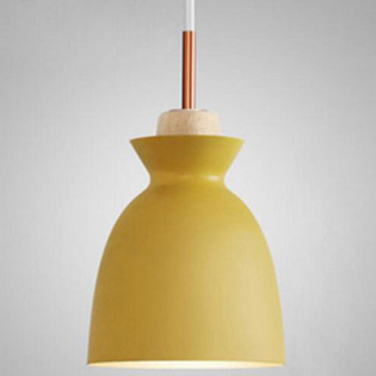 Nordic Style Wooden Pendant Lamp with Metal Frame - Perfect for Restaurants and Modern Homes
