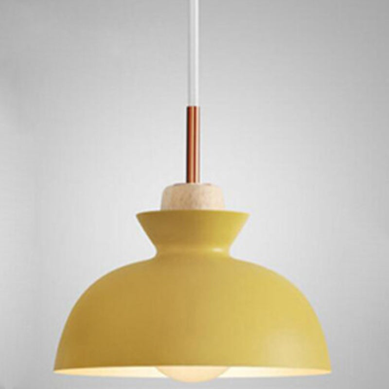 Nordic Style Wooden Pendant Lamp with Metal Frame - Perfect for Restaurants and Modern Homes