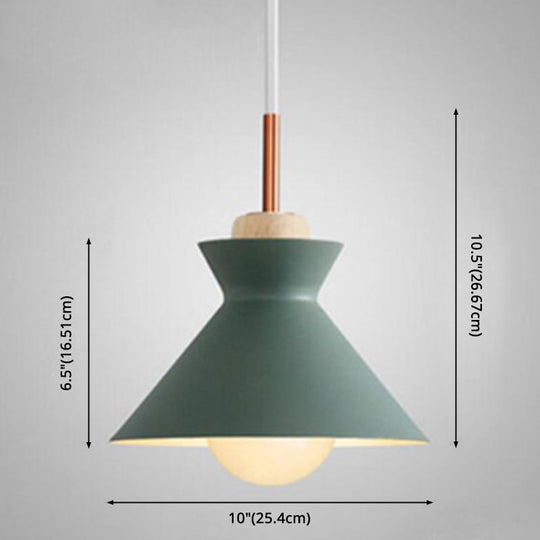 Nordic Style Wooden Pendant Lamp with Metal Frame - Perfect for Restaurants and Modern Homes