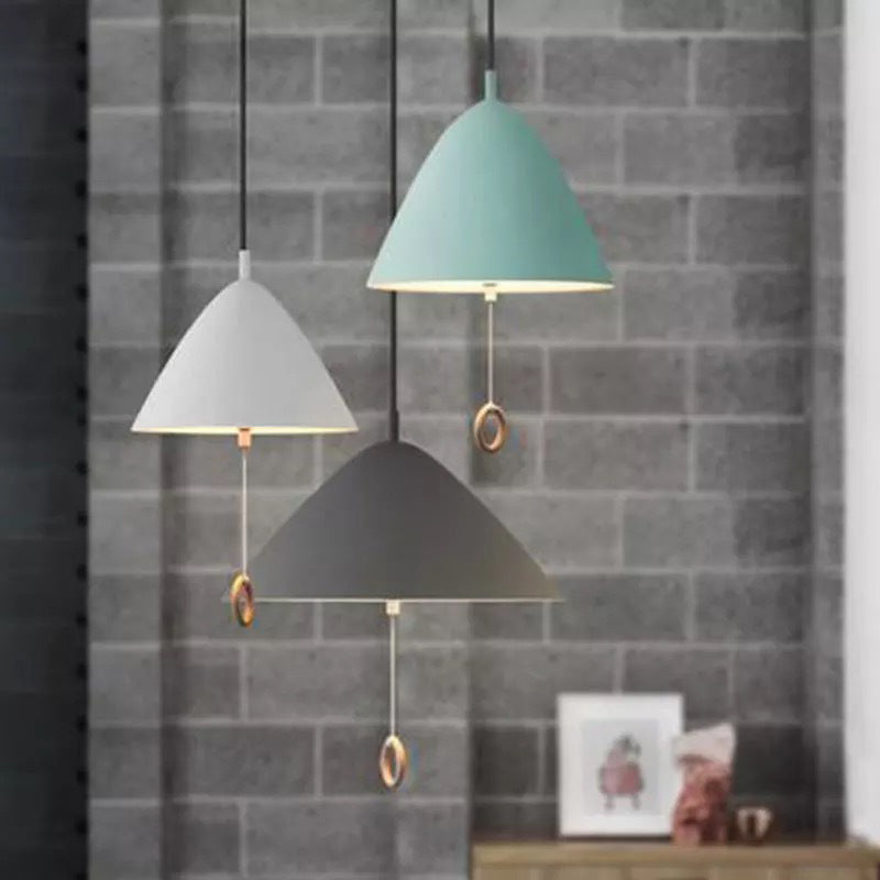 Modern Macarons Tapered Pendant Light with Metal Finish - 1-Light Pendant Lighting
