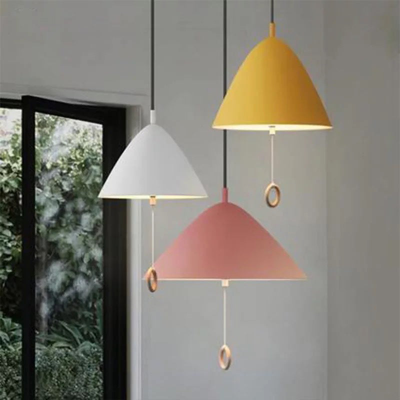 Modern Macarons Tapered Pendant Light with Metal Finish - 1-Light Pendant Lighting