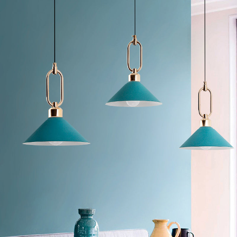 Modern Macarons Umbrella Pendant Light with Metal Ring - Stylish Metal Pendant Lighting