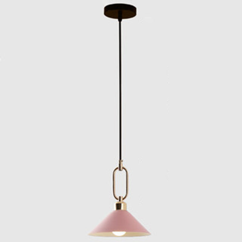 Modern Macarons Umbrella Pendant Light with Metal Ring - Stylish Metal Pendant Lighting