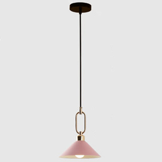 Modern Macarons Umbrella Pendant Light with Metal Ring - Stylish Metal Pendant Lighting