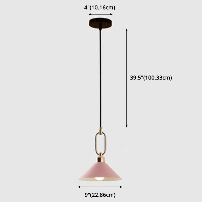 Modern Macarons Umbrella Pendant Light with Metal Ring - Stylish Metal Pendant Lighting