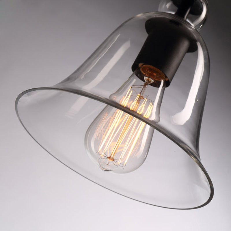 Modern Amber/Clear Glass Bell Pendant Lamp - Stylish Hanging Light for Dining Room