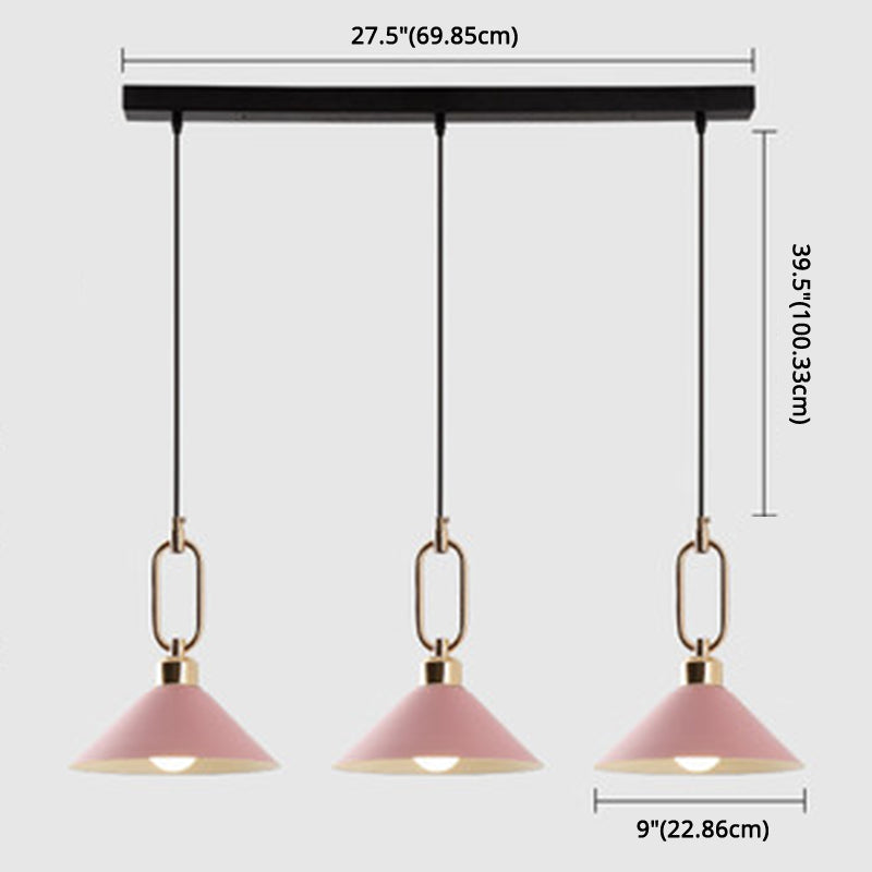 Modern Macarons Umbrella Pendant Light with Metal Ring - Stylish Metal Pendant Lighting