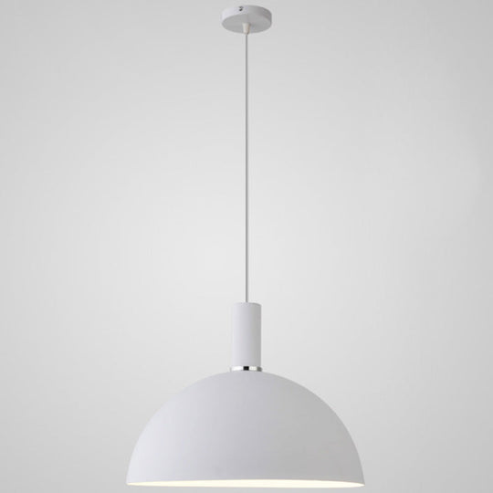 Nordic Style Metal Hemisphere Pendant Light for Restaurants - 1-Light Ceiling Lamp