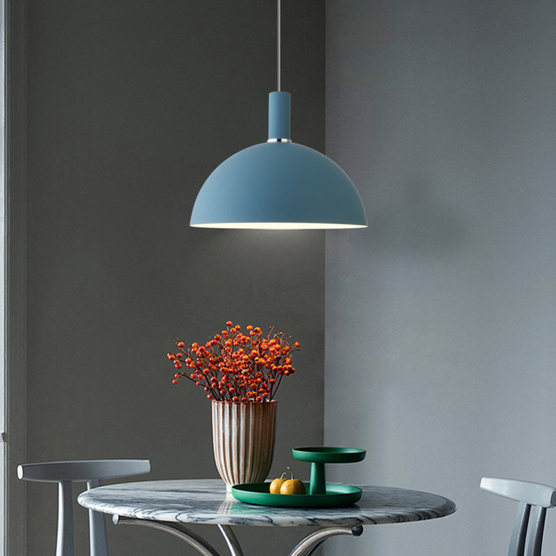Nordic Style Metal Hemisphere Pendant Light for Restaurants - 1-Light Ceiling Lamp