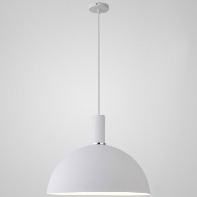 Nordic Style Metal Hemisphere Pendant Light for Restaurants - 1-Light Ceiling Lamp