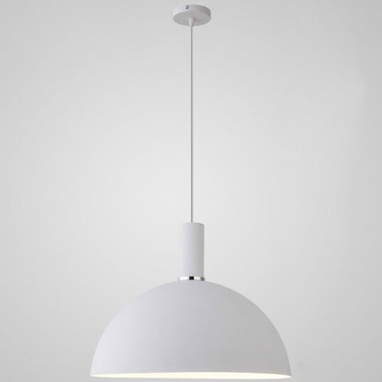 Nordic Style Metal Hemisphere Pendant Light for Restaurants - 1-Light Ceiling Lamp