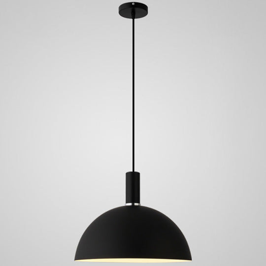 Nordic Style Metal Hemisphere Pendant Light for Restaurants - 1-Light Ceiling Lamp