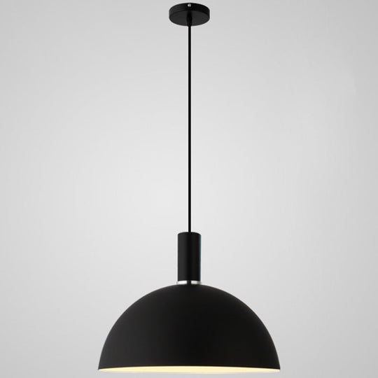 Nordic Style Metal Hemisphere Pendant Light for Restaurants - 1-Light Ceiling Lamp