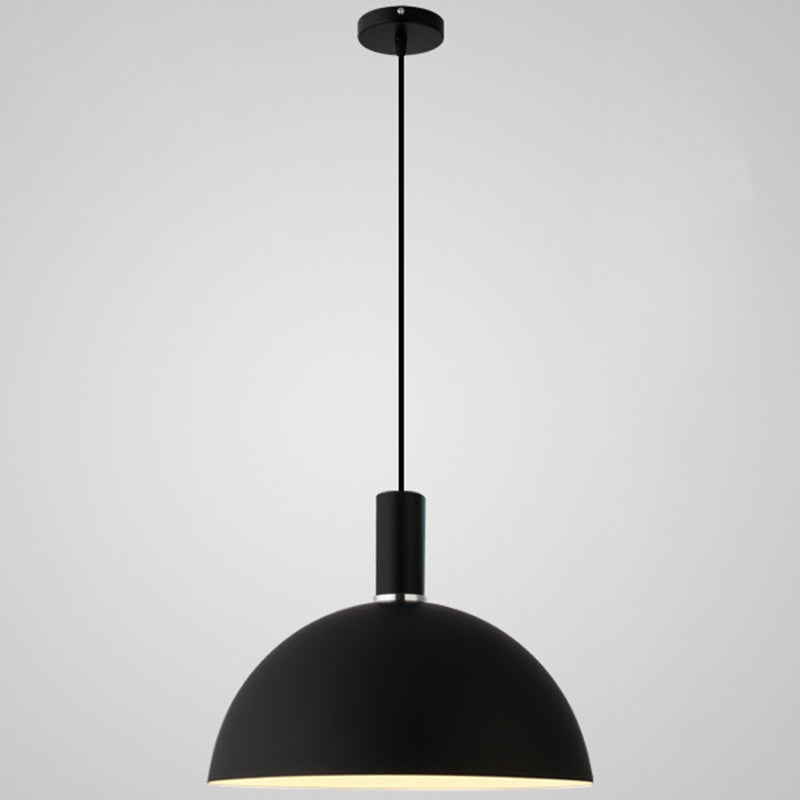 Nordic Style Metal Hemisphere Pendant Light for Restaurants - 1-Light Ceiling Lamp