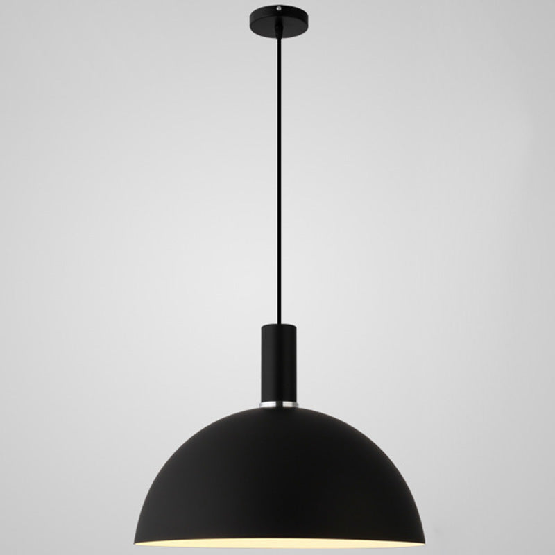 Nordic Style Metal Hemisphere Pendant Light for Restaurants - 1-Light Ceiling Lamp