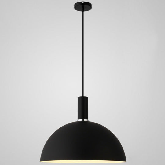 Nordic Style Metal Hemisphere Pendant Light for Restaurants - 1-Light Ceiling Lamp