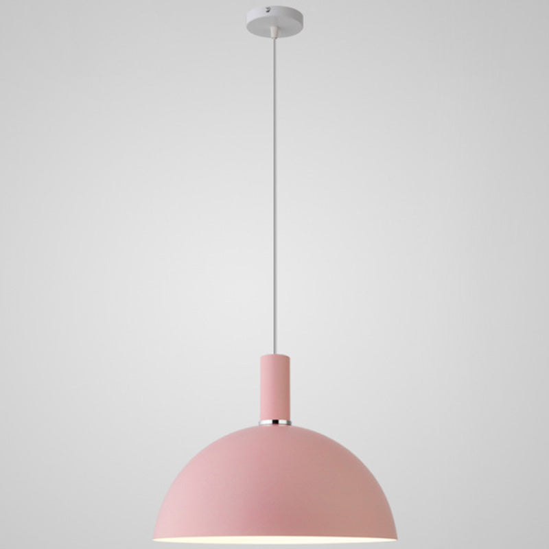 Nordic Style Metal Hemisphere Pendant Light for Restaurants - 1-Light Ceiling Lamp