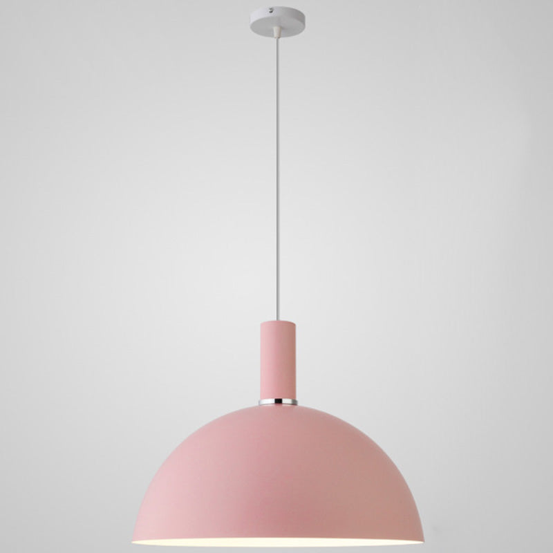 Nordic Style Metal Hemisphere Pendant Light for Restaurants - 1-Light Ceiling Lamp