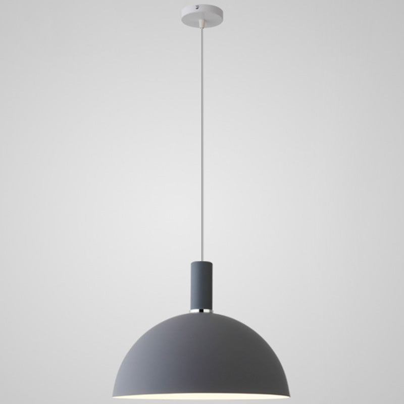 Nordic Style Metal Hemisphere Pendant Light for Restaurants - 1-Light Ceiling Lamp