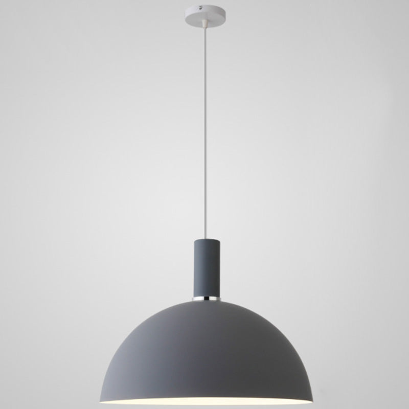 Nordic Style Metal Hemisphere Pendant Light for Restaurants - 1-Light Ceiling Lamp