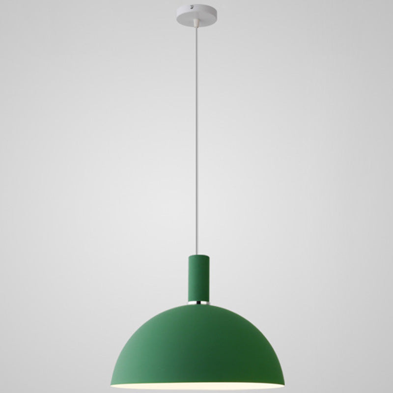 Nordic Style Metal Hemisphere Pendant Light for Restaurants - 1-Light Ceiling Lamp