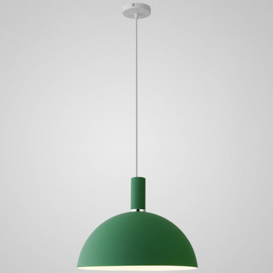 Nordic Style Metal Hemisphere Pendant Light for Restaurants - 1-Light Ceiling Lamp
