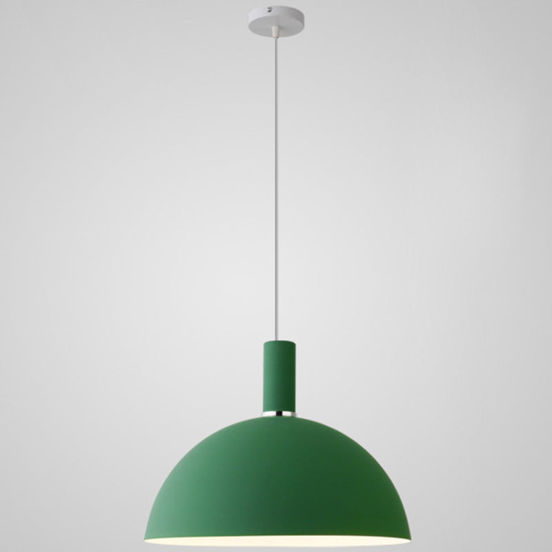 Nordic Style Metal Hemisphere Pendant Light for Restaurants - 1-Light Ceiling Lamp