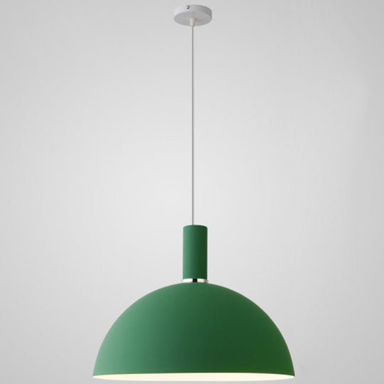 Nordic Style Metal Hemisphere Pendant Light for Restaurants - 1-Light Ceiling Lamp