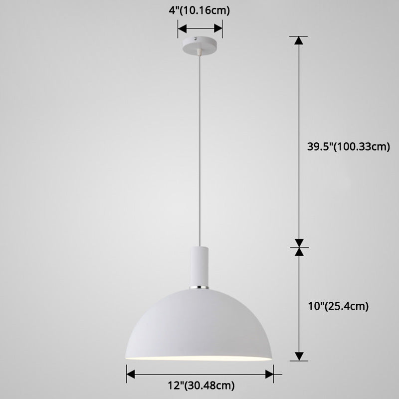 Nordic Style Metal Hemisphere Pendant Light for Restaurants - 1-Light Ceiling Lamp