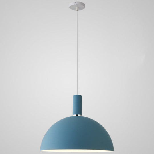 Nordic Style Metal Hemisphere Pendant Light for Restaurants - 1-Light Ceiling Lamp