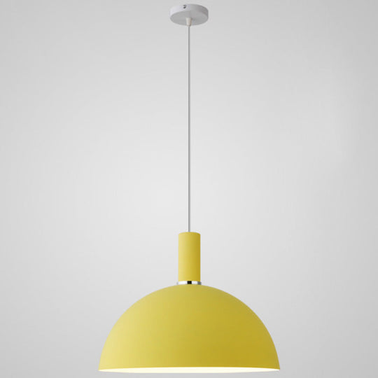 Nordic Style Metal Hemisphere Pendant Light for Restaurants - 1-Light Ceiling Lamp