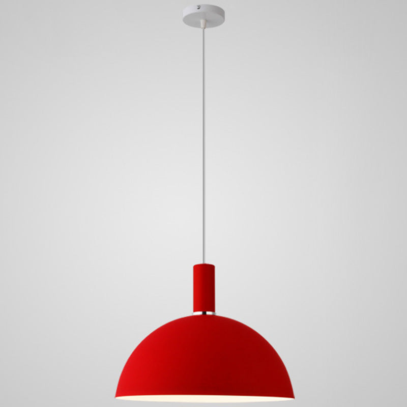 Nordic Style Metal Hemisphere Pendant Light for Restaurants - 1-Light Ceiling Lamp