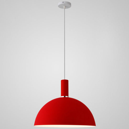 Nordic Style Metal Hemisphere Pendant Light for Restaurants - 1-Light Ceiling Lamp