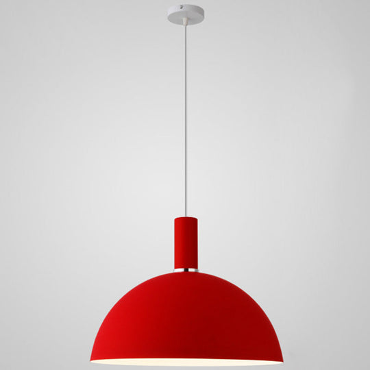 Nordic Style Metal Hemisphere Pendant Light for Restaurants - 1-Light Ceiling Lamp