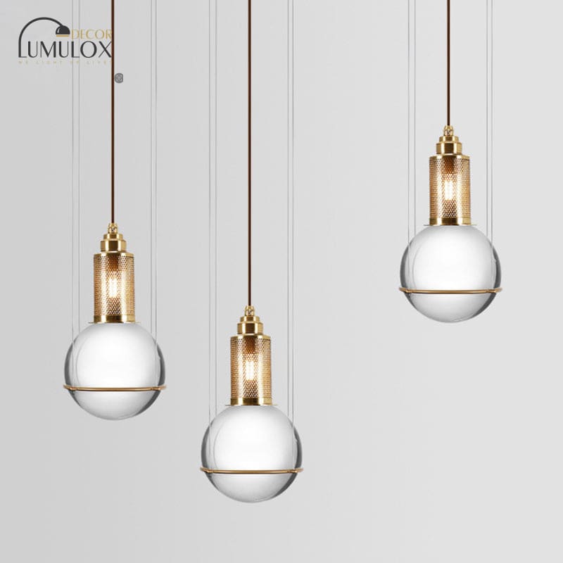 Minimalist Globe Crystal Shade Living Room Hanging Lamp
