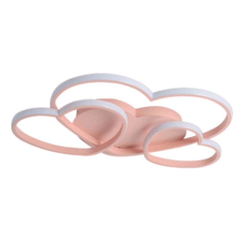 Kids Heart Design Ceiling Light Fixture - Acrylic Semi Flush Mount for Children's Bedroom