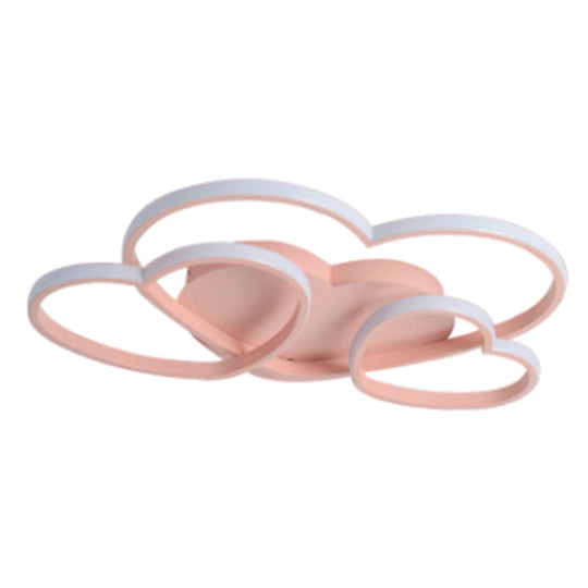 Kids Heart Design Ceiling Light Fixture - Acrylic Semi Flush Mount for Children's Bedroom