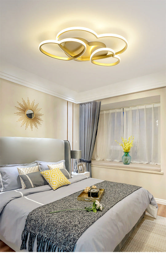 Kids Heart Design Ceiling Light Fixture - Acrylic Semi Flush Mount for Children's Bedroom