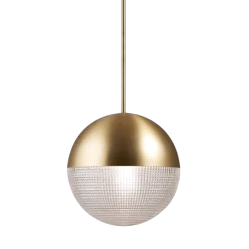 Contemporary Hemispherical Glass Pendant Light with Frosted Metal Lamp Body - Ideal for Aisle Bar, 1-Light Hanging Lamp