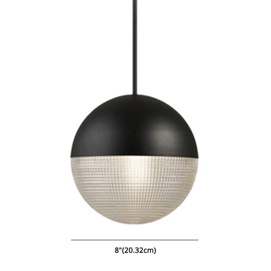 Contemporary Hemispherical Glass Pendant Light with Frosted Metal Lamp Body - Ideal for Aisle Bar, 1-Light Hanging Lamp