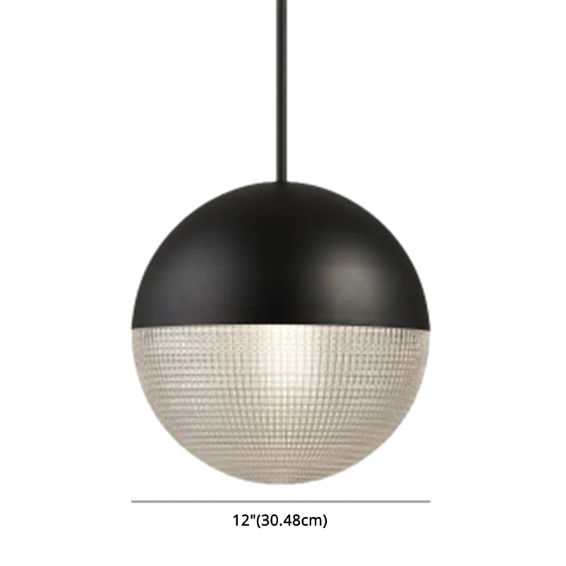Contemporary Hemispherical Glass Pendant Light with Frosted Metal Lamp Body - Ideal for Aisle Bar, 1-Light Hanging Lamp