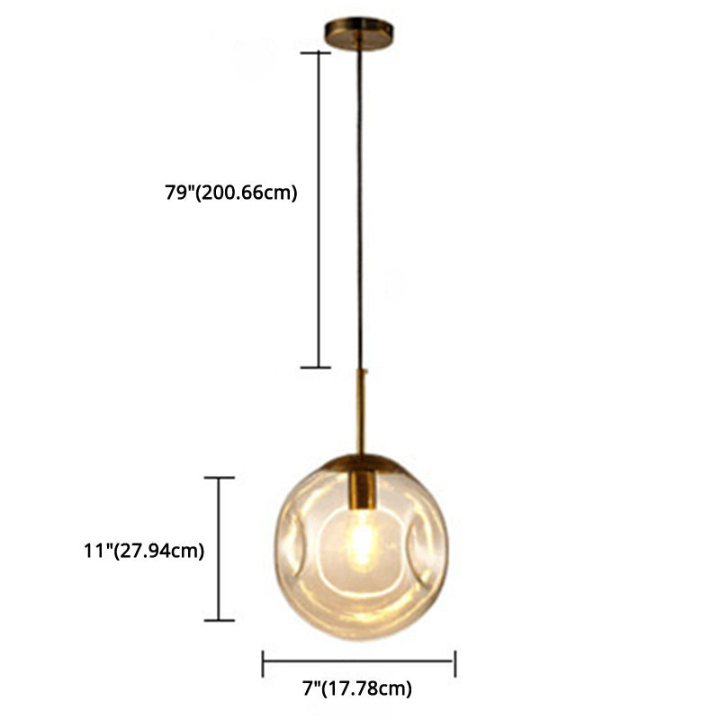 Irregular Glass Ball Pendant Light - Modern Mini Hanging Fixture for Dining Room and Kitchen
