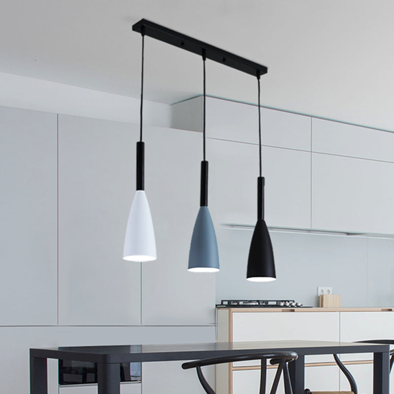 Metal Goblet Shade Hanging Light - Macaroon Style, 3 Lights - Perfect for Dining Room and Foyer