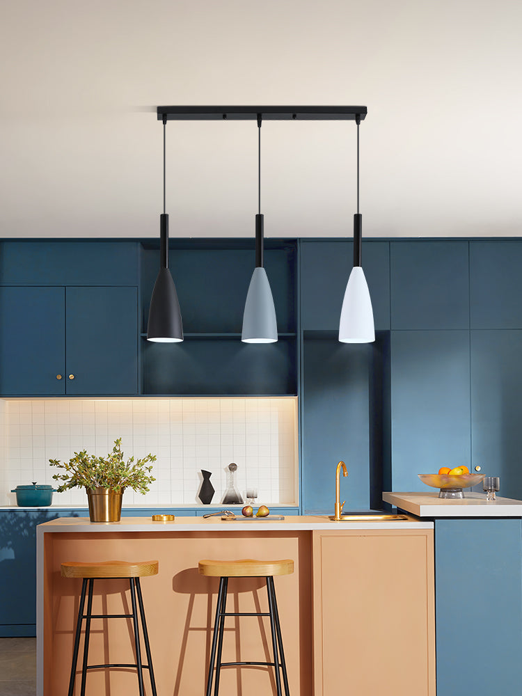 Metal Goblet Shade Hanging Light - Macaroon Style, 3 Lights - Perfect for Dining Room and Foyer