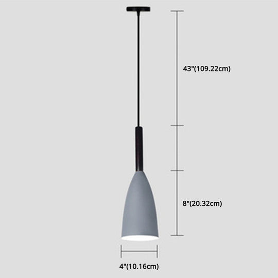 Macaroon Metal Goblet Pendant Lamp: Down Lighting Single Hanging Light for Dining Room