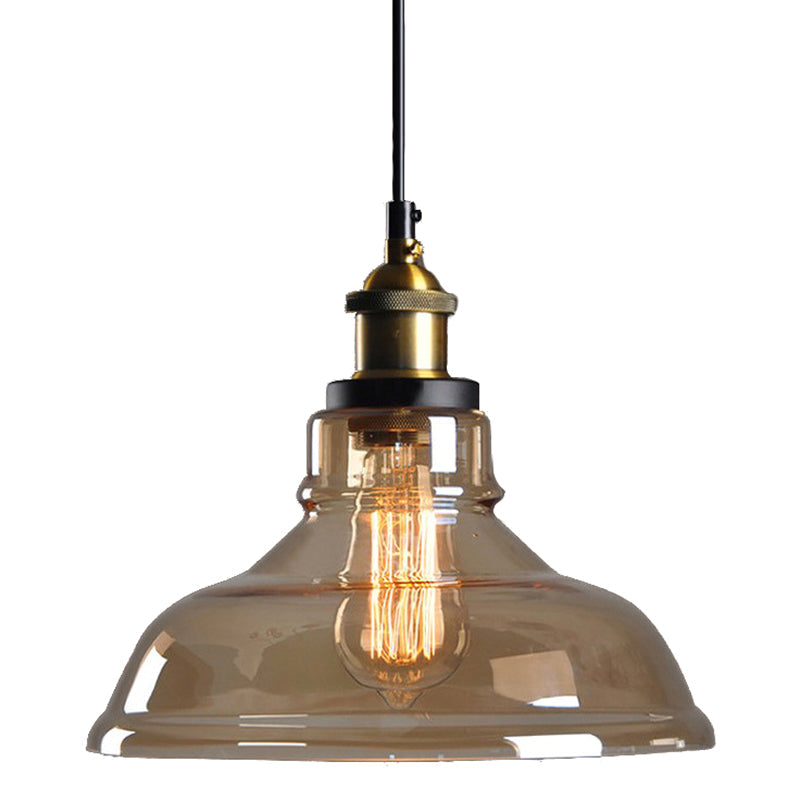 Glass Bowl Pendant Lighting Fixture - Minimalist Style Hanging Lamp Kit for Restaurants