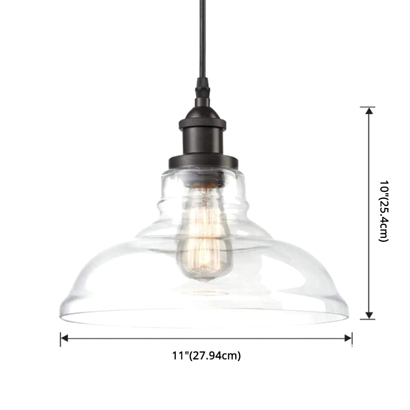 Glass Bowl Pendant Lighting Fixture - Minimalist Style Hanging Lamp Kit for Restaurants
