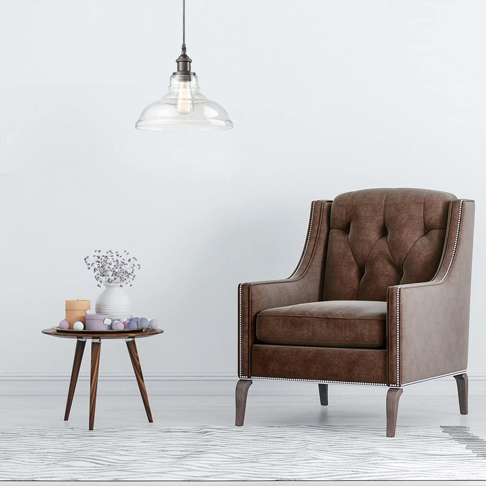 Glass Bowl Pendant Lighting Fixture - Minimalist Style Hanging Lamp Kit for Restaurants