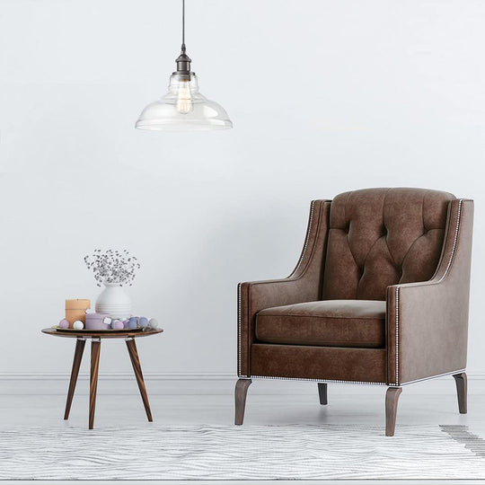 Glass Bowl Pendant Lighting Fixture - Minimalist Style Hanging Lamp Kit for Restaurants